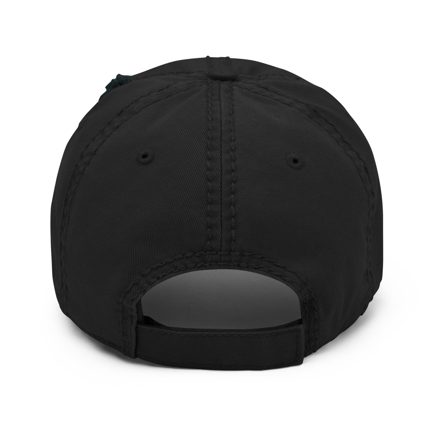 Femme Bar Pride 2026 distressed dad hat in black, back — Femme Bar Worcester MA