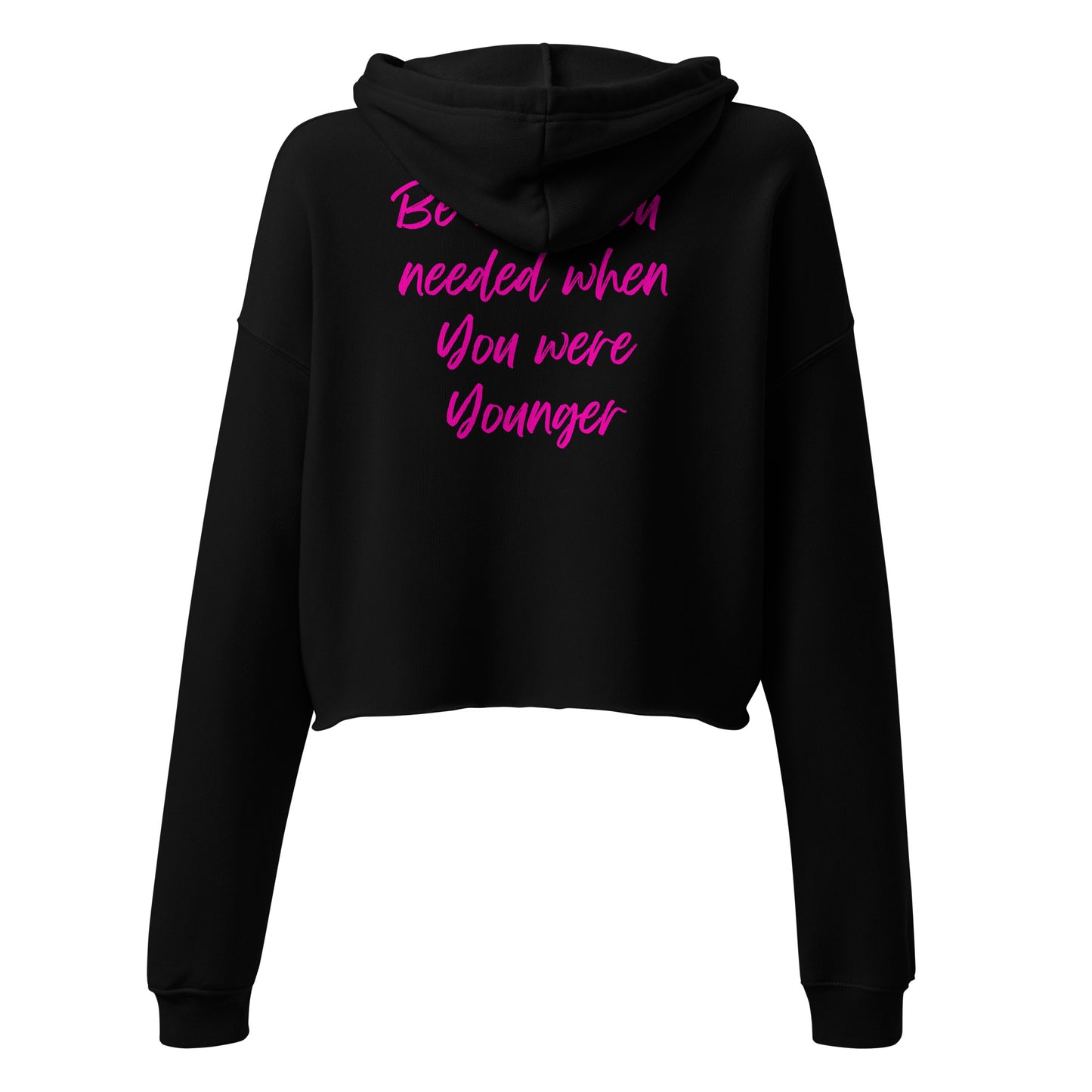 Femme Bar crop hoodie in black, back — Femme Bar Worcester MA